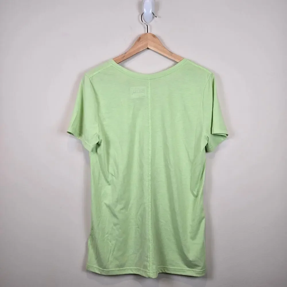 Stio Divide Scoop Neck Tee Womens Size Medium Short Sleeve Lime Zest Heather - Picture 4 of 4